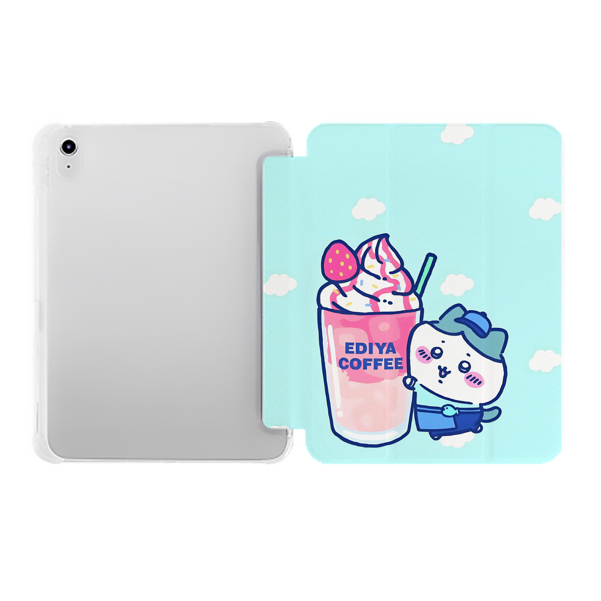 （画像用） ちいかわ Chii-kawa IPad ケース ペン収納付き 三つ折りスタンド PUレザー×シリコン 対応機種9.5/10.5/10.9インチ